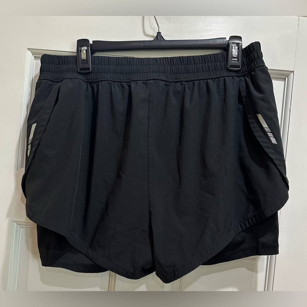 DSG Womens Black Elastic Waist Pull On Activewear Short Size Large - Picture 3 of 5
